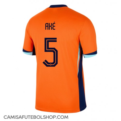 Camisa de time de futebol Holanda Nathan Ake #5 Replicas 1º Equipamento Europeu 2024 Manga Curta